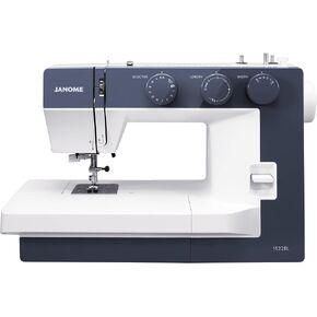 Janome 1522-BG Mechanical Sewing Machine - Aesthetic Blue-Grey Sewing Machine for Beginners, 22 Built in Stitches, 1 Step Buttonhole, Heavy Duty Metal Frame, Built in Needle Threader for Easy Use in Kuwait