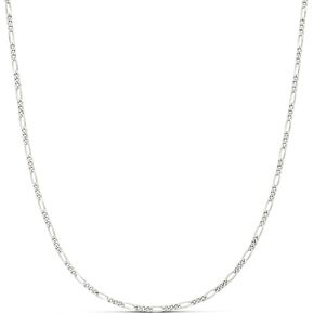 Amazon Essentials 14k Gold or Sterling Silver Plated Figaro Chain Necklace in Saudi Arabia