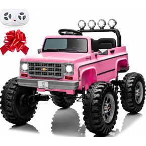 24V Ride on Licensed Chevrolet Monster Truck Car w/4 * 200W Motors(4WD), 24 Volt Ride on Toys Power Big Wheels for Big Kids, Blue in Kuwait