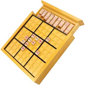 Wooden Sudoku Board, Yellow Tabletop Puzzle for Adults and Boy in Kuwait