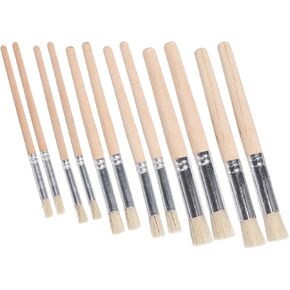 12pcs Chalk Stencil Brushes Set, Natural Bristle Wooden Handles in Kuwait