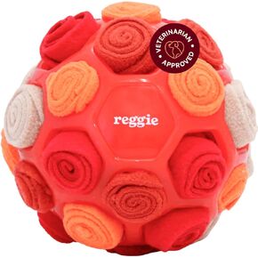 Reggie Snuffle Ball for Dogs | Interactive Treat Dispensing Dog Enrichment Toys | Reduces Boredom, Stress & Hyperactivity | Snuffle Toys for Dogs | Washable Dog Puzzle Toy I Red in Saudi Arabia