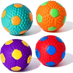 HOLYSTEED 2" Latex Squeaky Dog Toys for Small Dogs, Mini Breed, Soccer Ball in Saudi Arabia