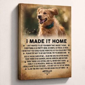 LOPHAW SHIPS NEXT DAY Personalized Dog Memorial Canvas Prints with Photo Name Date - Custom Pet Memorial Gifts for Dogs & Cats, Bereavement Remembrance Gifts, In Memory of Beloved Dog, Printed in USA in Kuwait