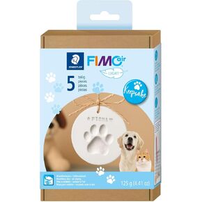 STAEDTLER FIMOair Light Paw Print Keepsake Kit (Makes 3): Personalized Air-Dry Clay Memorial Paw Imprints For Dogs & Cats - Molding Clay With Tools, Alphabet Stamps & String - Pet Loss Ornament Gift in Kuwait