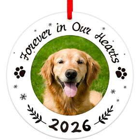 WaaHome Picture Frame Dog Memorial Christmas Ornaments 2026 for Loss of Dog in Kuwait