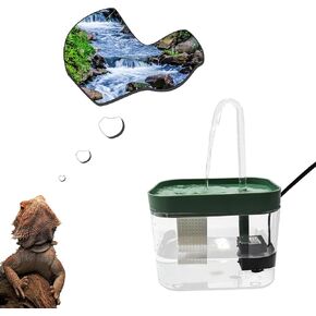 Reptile Water Bowl with Filtration System, Lizard Drinking Fountain, Bearded Dragon Tank Accessories, Reptile Habitat Waterfall for Bearded Dragon, Leopard Gecko, Chameleon, Snake in Kuwait