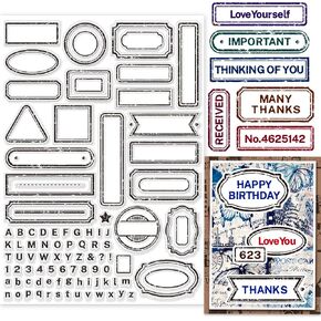 GLOBLELAND ATC Frame Background Clear Stamps for DIY Scrapbooking 11.7x8.3inch Artist Trading Card Silicone Stamp Seals for Cards Making Photo Album Journal Home Decoration in Kuwait