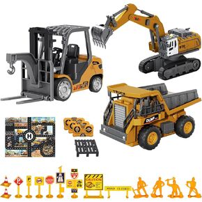 4PCS Mini RC Construction Vehicles Excavator Dump Truck Forklift Crane in Kuwait