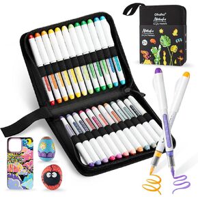 Ohuhu Acrylic Paint Markers Brush Tip 48 Pack Opaque Acrylic Markers-Nahuku in Kuwait