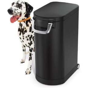 simplehuman 35 Liter, 40 lb / 18.1 kg X-Large Pet Food Storage Container for Dog Food, Cat Food, and Bird Feed, Brushed Stainless Steel in Kuwait