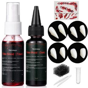 Halloween Vampire Makeup Kit Fake Blood Vampire Teeth for Halloween Cosplay in Kuwait