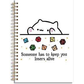 LONGXIN DnD Collection Class Character Notebook Journal Cat Throwing Dice DnD Dungeon Master Gifts Dungeons And Dragons Gifts for Women Girls Hardcover Spiral Notebook 5.8x8.3 in Kuwait