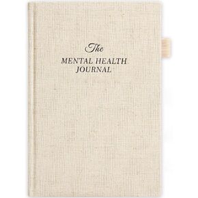Mental Health Journal, Guided Journal, Cloth Hardcover Journal, Beige in Kuwait