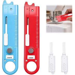 4-in-1 Sewing Threader Tool with Seam Ripper, Magnetic Sewing Guide for Sewing Machine, Built-in Ruler and Magnifier, Quick Threading Sewing Tools (Blue+Red) in Kuwait
