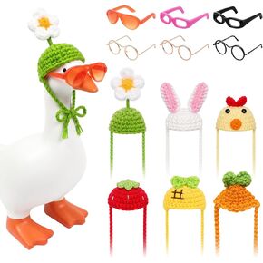 12Pcs 7Inch Desk Goose Outfits Knit Hats Sunglasses Desk Accessories Decor in Kuwait