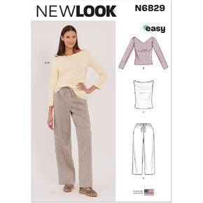 New Look N6829 Women's Pants in Two Lengths & Knit Tops Sewing Pattern, Sizes XS-XL in Kuwait