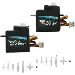 2PCS 2G Plastic Gear Mini Servo, 3.7-5V RC Micro Digital Servos Kit for RC Helicopter Airplane Car Boat & Robot Parts (JR Connector) in Kuwait