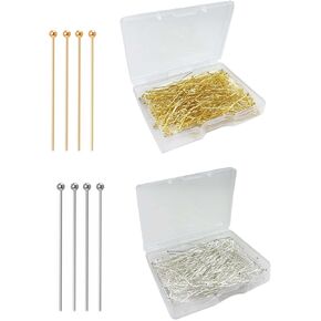 Hot 300 Pcs 1.6 Inch 304 Stainless Steel Open Eye Pins Headpins for Jewelry Necklace Making, (Silver) in Kuwait