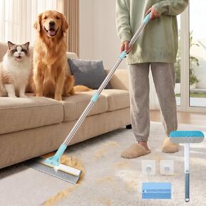 Carpet Rake for Pet Hair Removal: Adjustable 54" Handle No Bending in Kuwait