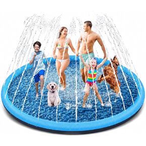 YAUNGEL Kids Splash Pad Sprinkler, 97'' Large Non-Slip Toddler Water Play Mat, Backyard Summer Outdoor Fun, Splash Pad for Dogs in Kuwait