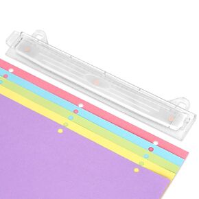 AEFFNOC 3 Hole Punch, Portable 3 Hole Puncher for Binder, Three Hole Punchers with 10 Inches Ruler, 3 Ring Hole Punches, 5 Sheets Capacity, for School, Office (White) in Kuwait