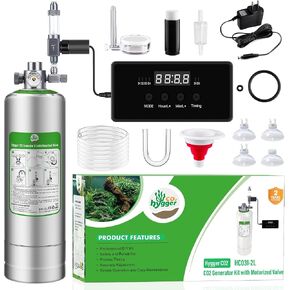 Upgraded 2L/5L Aquarium CO2 Generator System with Timer-Enabled Motor Valve, Upgrade CO2 System Kit with Quick-Release Structure for Aquarium Plants Tanks (2L) in Kuwait