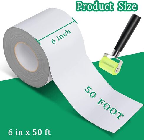 Hedday RV Sealing Tape with Rollers, 6" X 50' Butyl Tape for RV Repair - Window, Boat Seal, Truck Stop Camper Roof Leaks - White Weatherproof RV Roof Sealing Tape in Kuwait