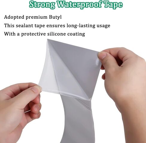 Hedday RV Sealing Tape with Rollers, 6" X 50' Butyl Tape for RV Repair - Window, Boat Seal, Truck Stop Camper Roof Leaks - White Weatherproof RV Roof Sealing Tape in Kuwait