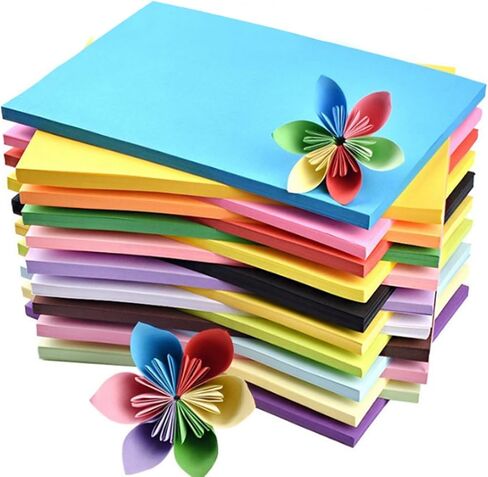 Colored Paper 100 Sheets, Construction A4 Copy Paper for Craft Art Drawing in Saudi Arabia
