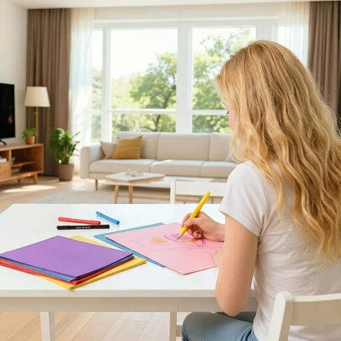 Colored Paper 100 Sheets, Construction A4 Copy Paper for Craft Art Drawing in Saudi Arabia