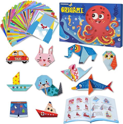 Origami Kit for Kids Ages 5-16, 212 Sheets with 72 Patterns & Instruction Book | Origami Paper Kit for Beginners & Advanced | Arts & Crafts Toys for Girls & Boys Ages 8-12 | Birthday & Christmas Gifts in Saudi Arabia