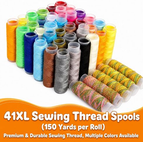 Asdirne Sewing Kit for Adults, 189 PCS Sewing Accessories with 41 XL Spools Thread, Scissors, Thimbles, Tape Measure & Portable Carry Case, Premium DIY Repair Kit for Home, Travel and Daily Use, Black in Saudi Arabia