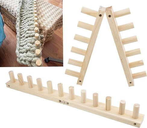 FlidRunest 47.2" Chunky Knitting Blanket Loom, 4 Pcs Wood Chunky Knitting Loom for Blanket Making, Adjustable Size & User-Friendly, Reusable DIY Hand Knitting Kit for Beginners, Home Decoration in Saudi Arabia
