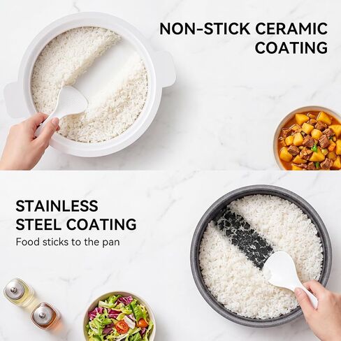 Olayks Mini Rice Cooker 2 Cups Uncooked, Rice Cooker Small with 4 Cooking Functions, 24 Hour Preset and Keep Warm, Anti-Hot Carry Handle in Kuwait