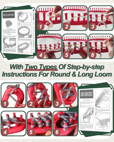 UCDRMA Premium Loom Knitting Kit 35PCS Beginners Long + Round Knitting Loom Kit with Yarn, Instructions & Pom Pom Maker, Quick Yarn Loom Set Scarf/Socks/Hat Loom Crochet Kit for Family in Saudi Arabia