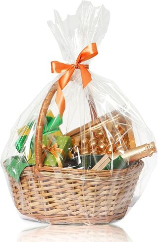 WIKDAY Extra Large Cellophane Wrap for Gift Baskets, 50x60 Inches, 5 PCS in Saudi Arabia