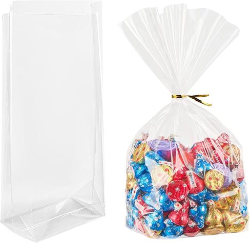 Soelomu 6x9x2.4 Inch Flat Bottom Gusset Treat Bags, 50 Pcs in Saudi Arabia