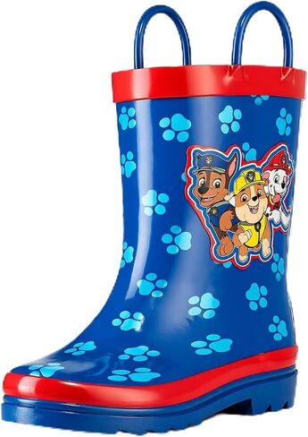 Nickelodeon Kids Boys' Paw Patrol Character Printed Waterproof Easy-On Rubber Rain Boots (Toddler/Little Kids) in Kuwait