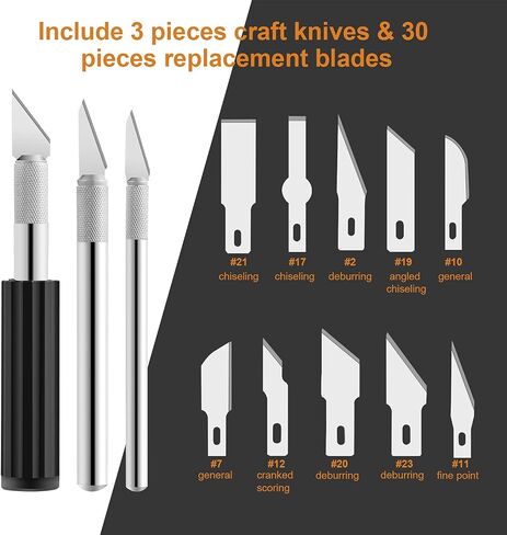 Headley Tools Precision Craft Hobby Knife Set (38pcs) with Wooden Chest, Razor Sharp Knives for Scrapbooking, Art Modeling, Sculpture, Wood&Leather Working- Fine Point, Scoring, Chiseling Blades in Kuwait