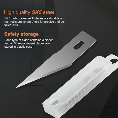 Headley Tools Precision Craft Hobby Knife Set (38pcs) with Wooden Chest, Razor Sharp Knives for Scrapbooking, Art Modeling, Sculpture, Wood&Leather Working- Fine Point, Scoring, Chiseling Blades in Kuwait