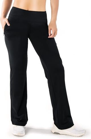 Yogipace,Zip Pockets,Women's Petite/Regular/Tall UPF 50+ Wide Leg Travel Pants Casual Pant in Kuwait
