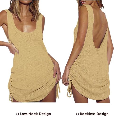 Eddoyee Sexy Crochet Beach Cover Up for Women Long Sleeve Bikini Swimsuit Cover Up Mesh Beachwear Tunic Top in Kuwait