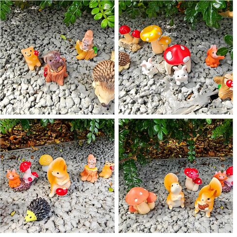 44PCS Miniature Garden Accessories Set-Tiny Fairy Garden Decor with Small Animals,Mushrooms,Tree Stumps for Terrariums, Bonsai, Cake Topping, DIY Home & Plant Decor, Creative Gift Idea in Saudi Arabia