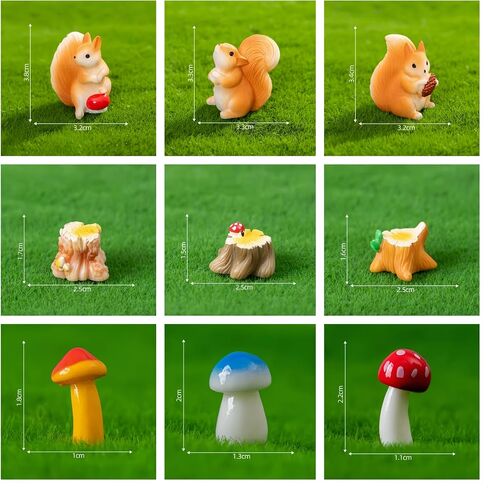 44PCS Miniature Garden Accessories Set-Tiny Fairy Garden Decor with Small Animals,Mushrooms,Tree Stumps for Terrariums, Bonsai, Cake Topping, DIY Home & Plant Decor, Creative Gift Idea in Saudi Arabia