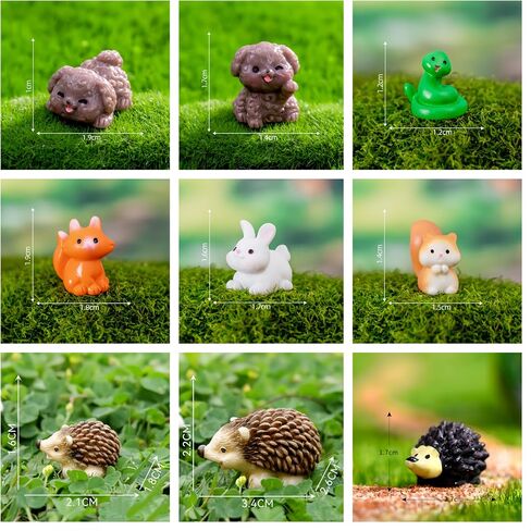 44PCS Miniature Garden Accessories Set-Tiny Fairy Garden Decor with Small Animals,Mushrooms,Tree Stumps for Terrariums, Bonsai, Cake Topping, DIY Home & Plant Decor, Creative Gift Idea in Saudi Arabia