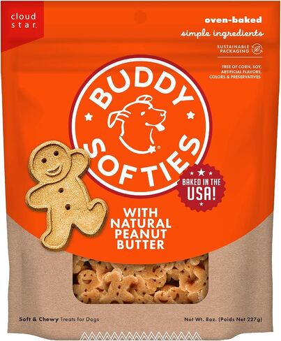 Buddy Biscuits 8 oz Bag of Softies Soft & Chewy Dog Treats, Peanut Butter in Kuwait