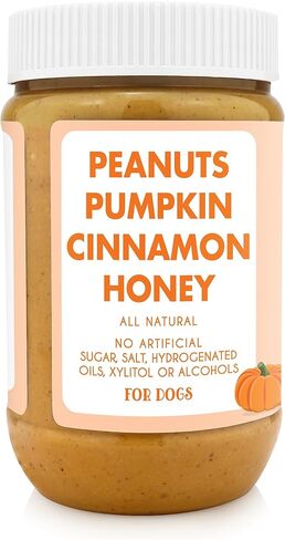 Pumpkin Pup Buddy BUDDER, 100% Natural Dog Peanut Butter, Healthy Peanut Butter Dog Treats, Made in USA, (17oz Jars) in Saudi Arabia