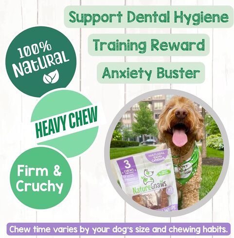 Nature Gnaws Beef Crunch Wrap Dog Chews, Trachea and Gullet 3 Count in Kuwait