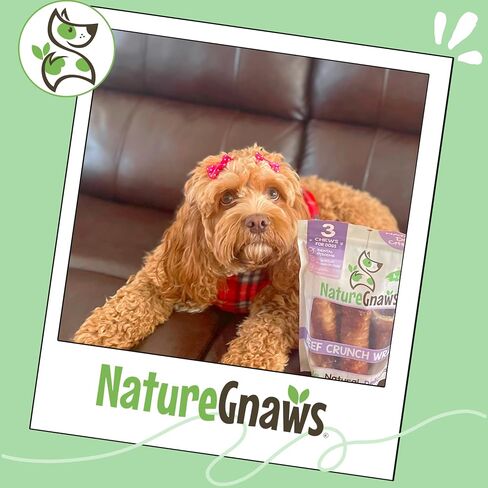 Nature Gnaws Beef Crunch Wrap Dog Chews, Trachea and Gullet 3 Count in Kuwait